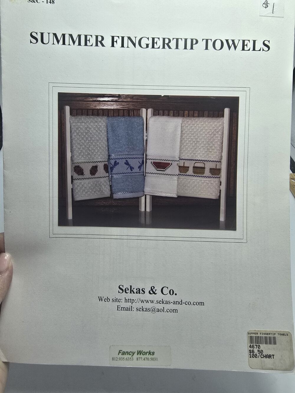 Sekas & Co Summer Fingertip Towels Cross Stitch Pattern Needlepoint Pattern